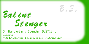 balint stenger business card